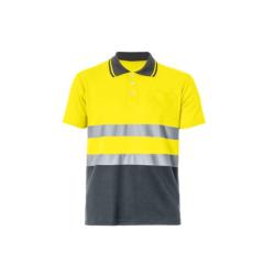 DIFAC SEANA TEXTILE  POLO MC BORI2 GRIS/JAUNE FLUO