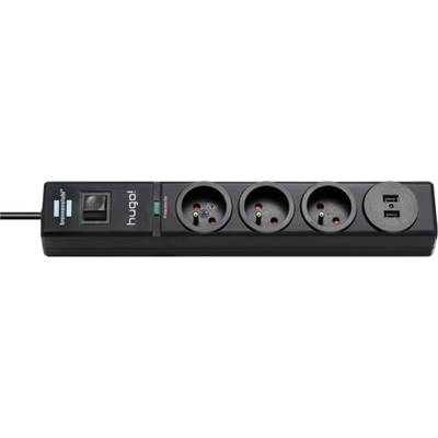 BRENNENSTUHL MULTIPRISE HUGO 3 PRISES + 2 PRISES USB + PARASURTENSEUR + CABLE 2 M