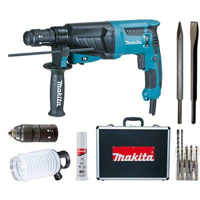 MAKITA PERFO-BURINEUR HR2320TSP1 FILAIRE 720W+ ACCESSOIRES + EXTRACTEUR DE POUSSIÈRE