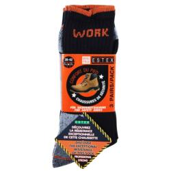 ESTEX CHAUSSETTES SAFETY WORK BTP - LOT DE 3 PAIRES