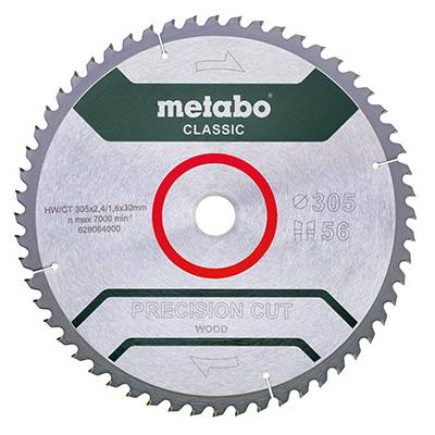 METABO LAME DE SCIE "PRECISION CUT WOOD CLASSIC" 305X30 - Z56WZ 5° NEG