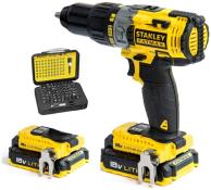 STANLEY PACK SANS FIL PERCEUSE A PERCUSSION + 61 ACCESSOIRES -2AH-18V +2 BATT. + 1 CHARG- EN COFFRET