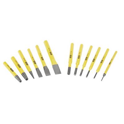 STANLEY OUTILS DE FRAPPE : CHASSE-GOUPILLES+BURIN A FROID- JEU DE 12 PIECES