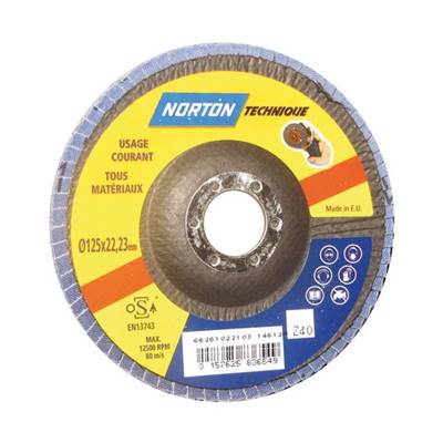 NORTON DISQUE A LAMELLES POUR MEULEUSE D'ANGLE 125X22 GRAIN 60