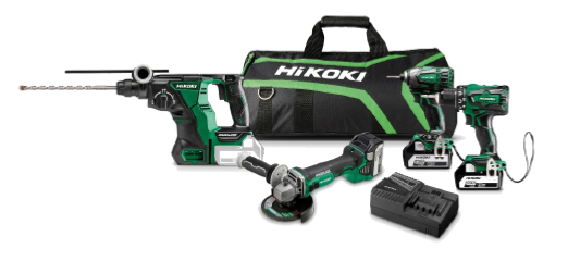 HIKOKI PACK 4 MACHINES + 3 BATTERIES + 1 CHARGEUR + 1 SAC DE TRANSPORT