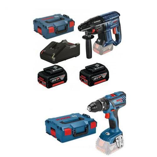 BOSCH PACK 2 MACHINES PERCEUSE VISS.GSR 18V-28 + PERFORATEUR SDS+ 18V-20 + 2 BATT. + 1 CHARG.