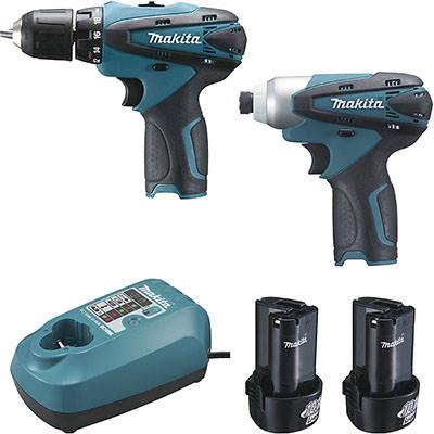 MAKITA COFFRET PERCEUSE DF330D + VISSEUSE A CHOC TD090D 1,3AH- 10,8V+ 2 BATTERIES + 1 CHARGEUR