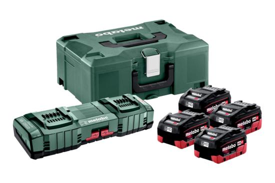 METABO SET CHARGEUR DOUBLE + 4 BATTERIES 5,5AH - 18V EN COFFRET