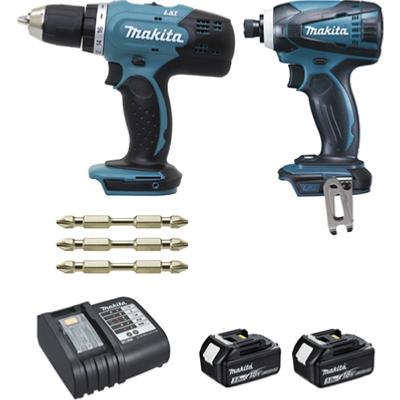 MAKITA COFFRET PERCEUSE DDF453 + VISSEUSE A CHOC DTD146 3AH- 18V+ 2 BATTERIES + 1 CHARGEUR