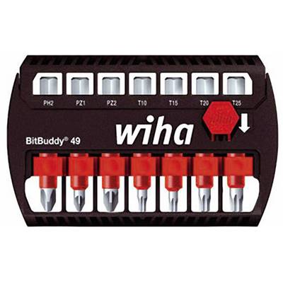 WIHA COFFRET EMBOUTS MAXTOR PH -PZ-TORX 49 MM - 7 PIECES + 1 PORTE EMBOUT