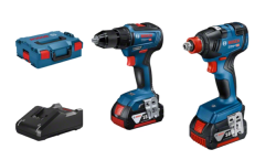 BOSCH PACK PERCEUSE VISS GSR 18V-55 + VISSEUSE A CHOC GDX 18V-200 - 18V 4AH + 2 BATT + 1 CHARG.