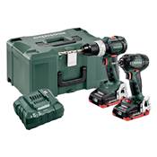 METABO PACK SANS FIL PERCEUSE VISS. BS18LT+ VISS. A CHOC SSD18LTX- 4AH-18V +2 BATT +1 CHARG -COFFRET