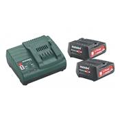 METABO SET 2 BATTERIES 4AH et 5,5 AH LIHD + 1 CHARGEUR