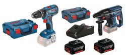 BOSCH PACK 2 MACHINES PERCEUSE VISS.GSR 18V-28 + PERFORATEUR SDS+ 18V-20 + 2 BATT. + 1 CHARG.