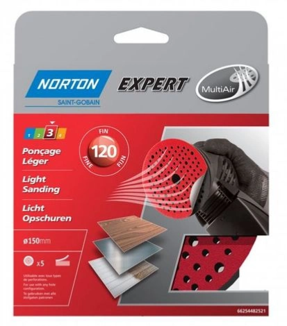 NORTON DISQUES ABRASIFS AUTO AGRIPPANT EXPERT MULTI AIR 150MM  - LOT 5